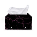 Purple Lightning Print Leather Tissue Box Cover