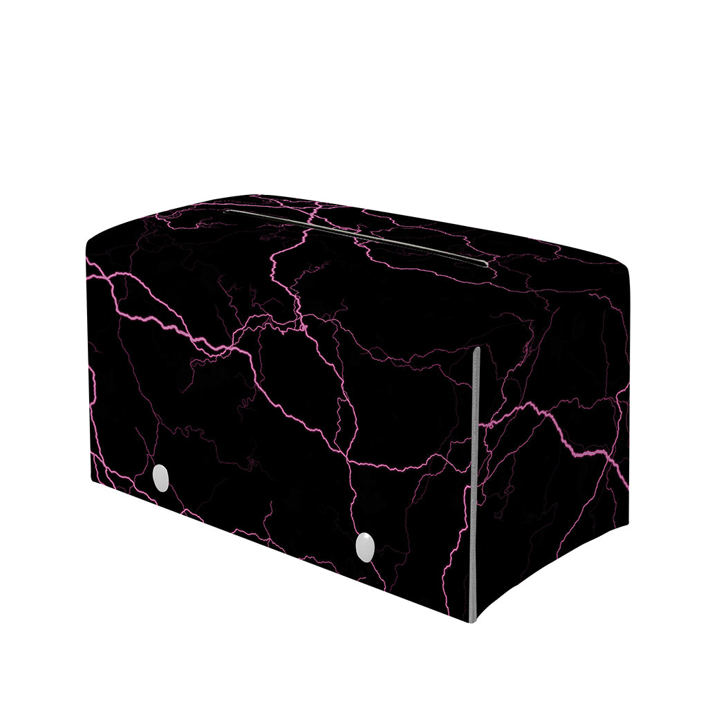 Purple Lightning Print Leather Tissue Box Cover