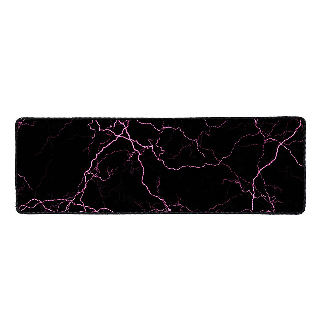 Purple Lightning Print Long Kitchen Mat