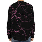 Purple Lightning Print Long Sleeve Baseball Jersey