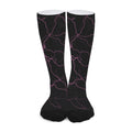 Purple Lightning Print Long Socks