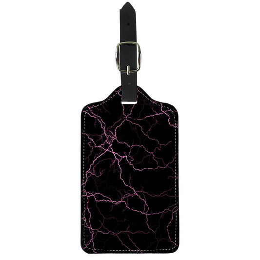 Purple Lightning Print Luggage Tag