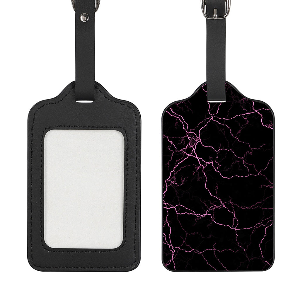 Purple Lightning Print Luggage Tag