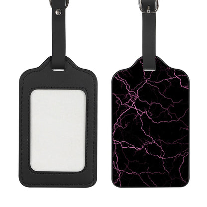 Purple Lightning Print Luggage Tag