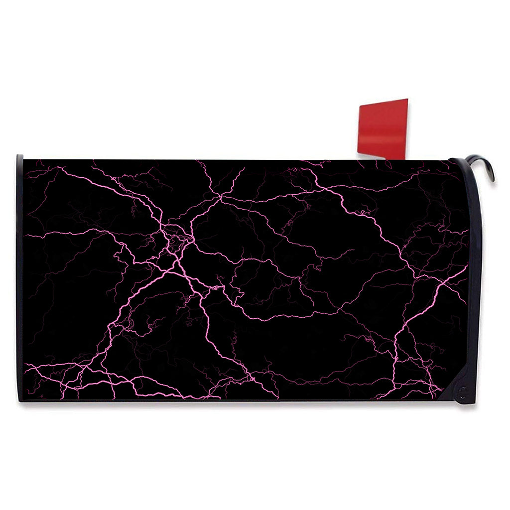 Purple Lightning Print Mailbox Cover
