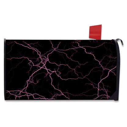 Purple Lightning Print Mailbox Cover