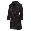 Purple Lightning Print Men's Bathrobe