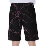 Purple Lightning Print Men's Beach Shorts