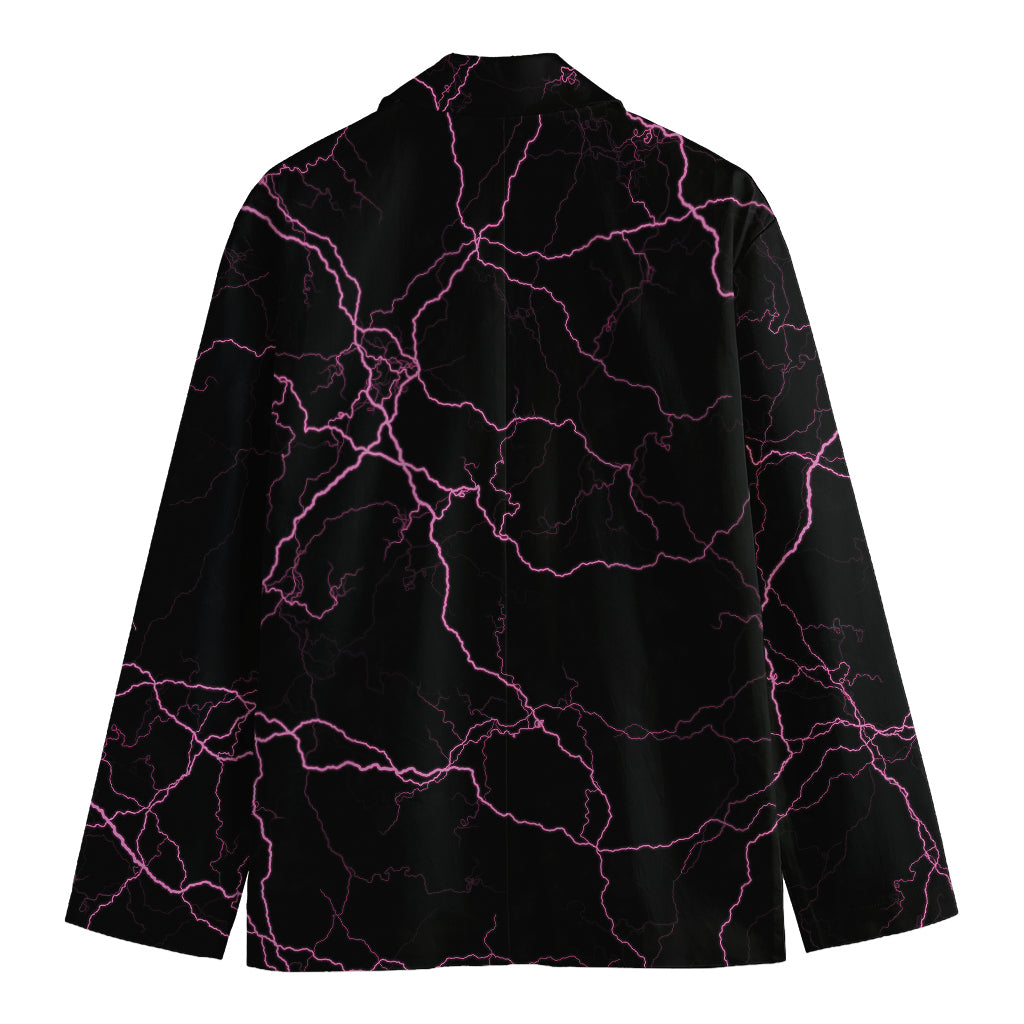 Purple Lightning Print Men's Blazer
