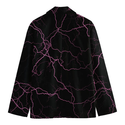 Purple Lightning Print Men's Blazer