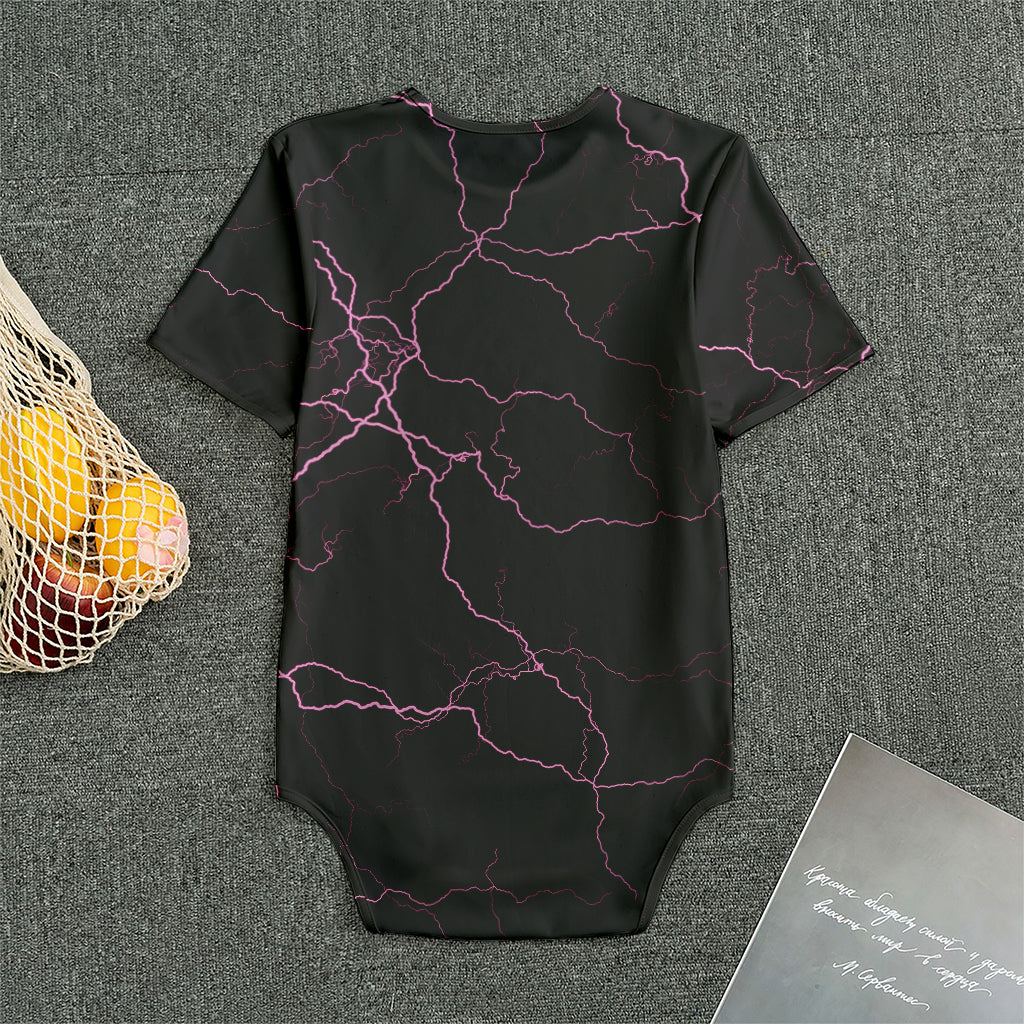 Purple Lightning Print Men's Bodysuit