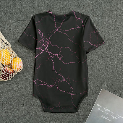 Purple Lightning Print Men's Bodysuit