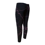 Purple Lightning Print Men's Compression Pants