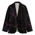 Purple Lightning Print Men's Cotton Blazer