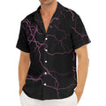 Purple Lightning Print Men's Deep V-Neck Shirt