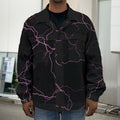 Purple Lightning Print Men's Shirt Jacket