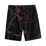 Purple Lightning Print Men's Sports Shorts