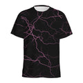 Purple Lightning Print Men's Athletic T-Shirt