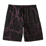 Purple Lightning Print Men's Swim Trunks