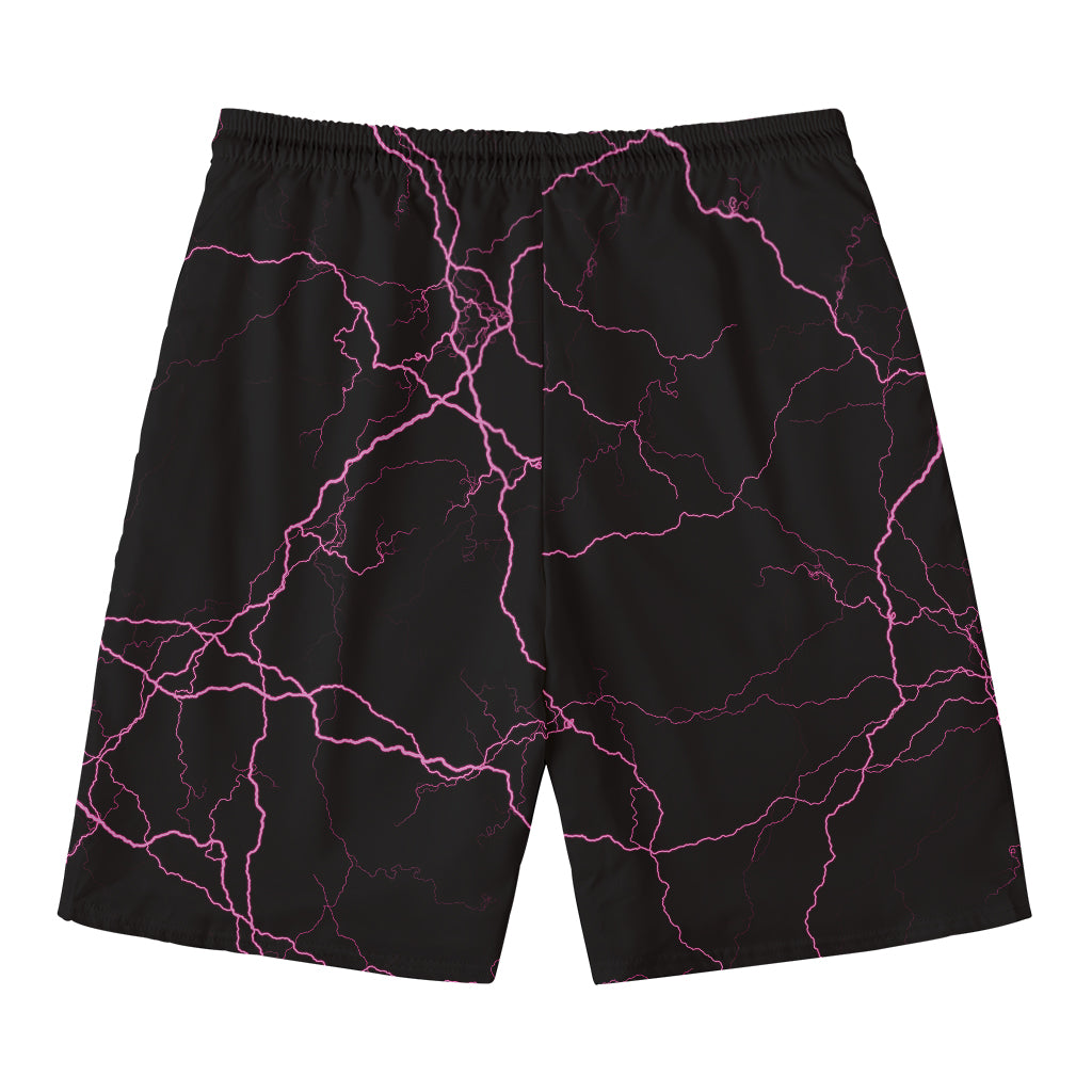 Purple Lightning Print Men's Swim Trunks