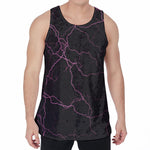Purple Lightning Print Men's Velvet Tank Top