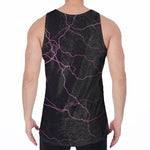 Purple Lightning Print Men's Velvet Tank Top