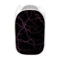 Purple Lightning Print Mesh Laundry Hamper