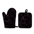 Purple Lightning Print Oven Mitt And Pot Holder Set
