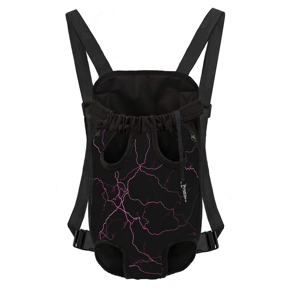 Purple Lightning Print Pet Carrier Backpack