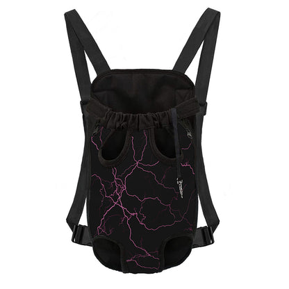 Purple Lightning Print Pet Carrier Backpack
