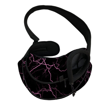 Purple Lightning Print Pet Sling Carrier