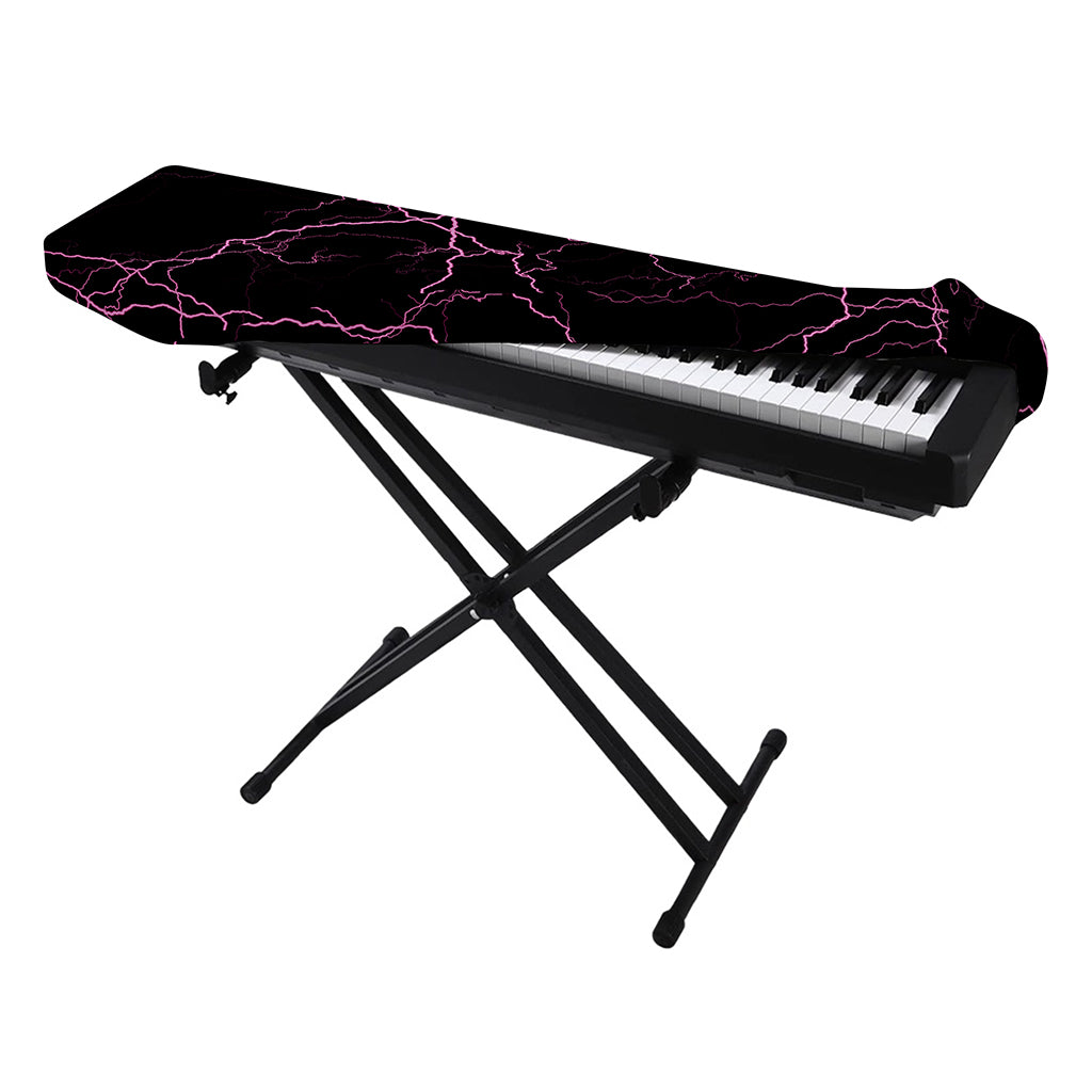 Purple Lightning Print Piano Keyboard Cover