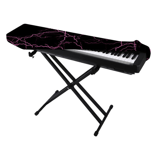 Purple Lightning Print Piano Keyboard Cover
