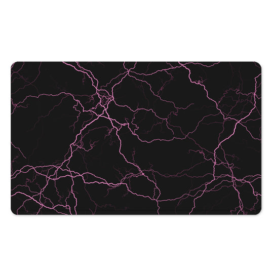 Purple Lightning Print Polyester Doormat