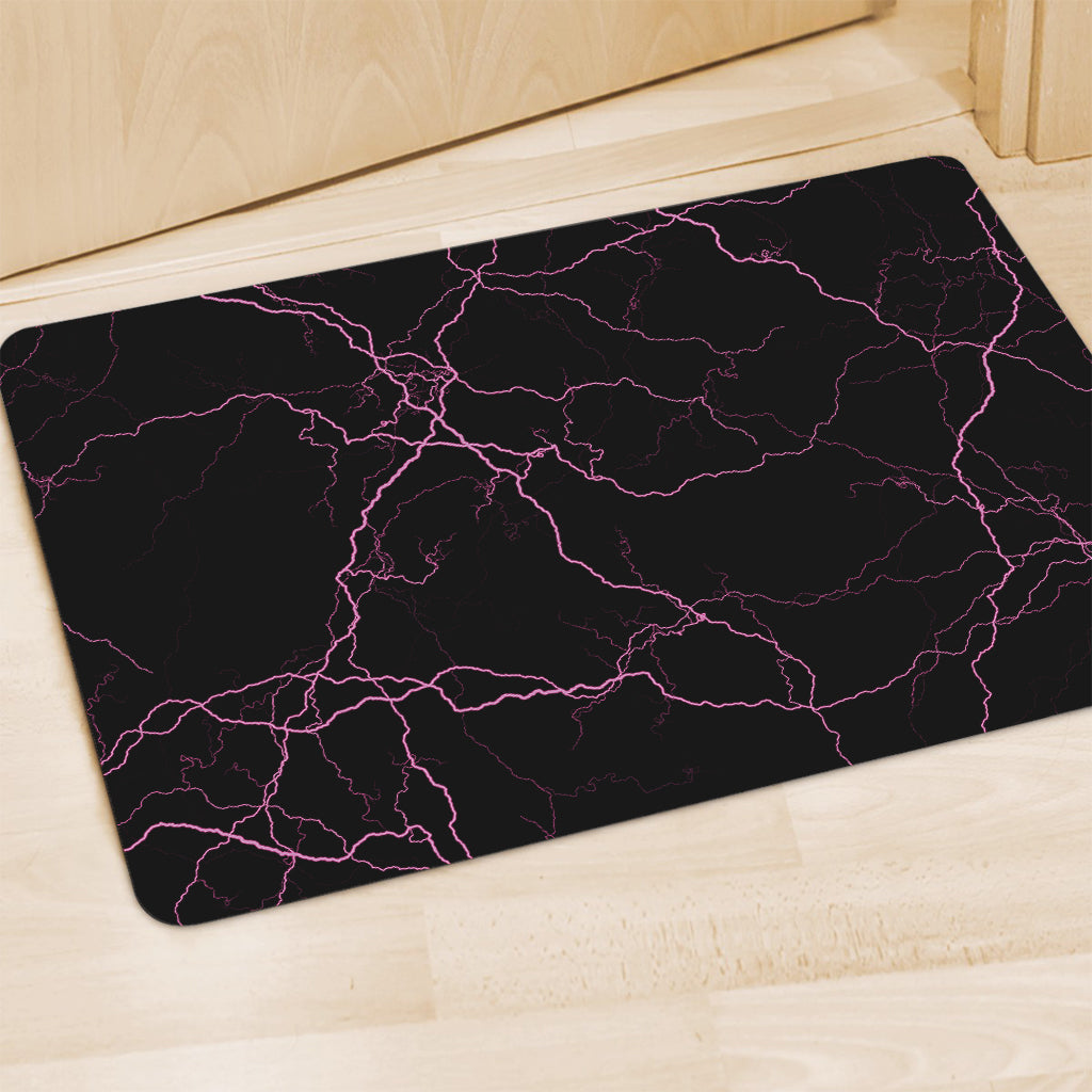 Purple Lightning Print Polyester Doormat