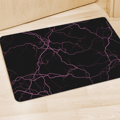 Purple Lightning Print Polyester Doormat