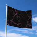 Purple Lightning Print Polyester Flag