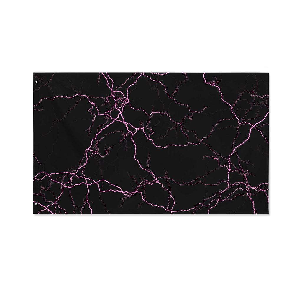 Purple Lightning Print Polyester Flag