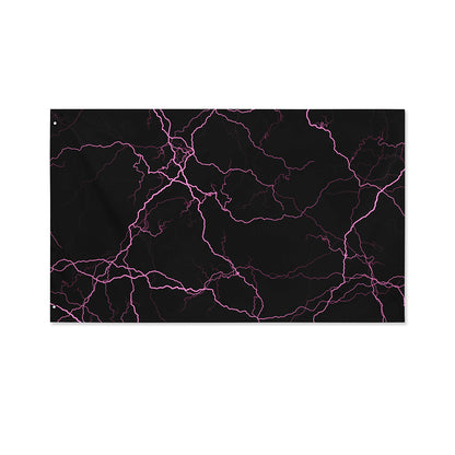 Purple Lightning Print Polyester Flag