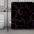Purple Lightning Print Polyester Shower Curtain