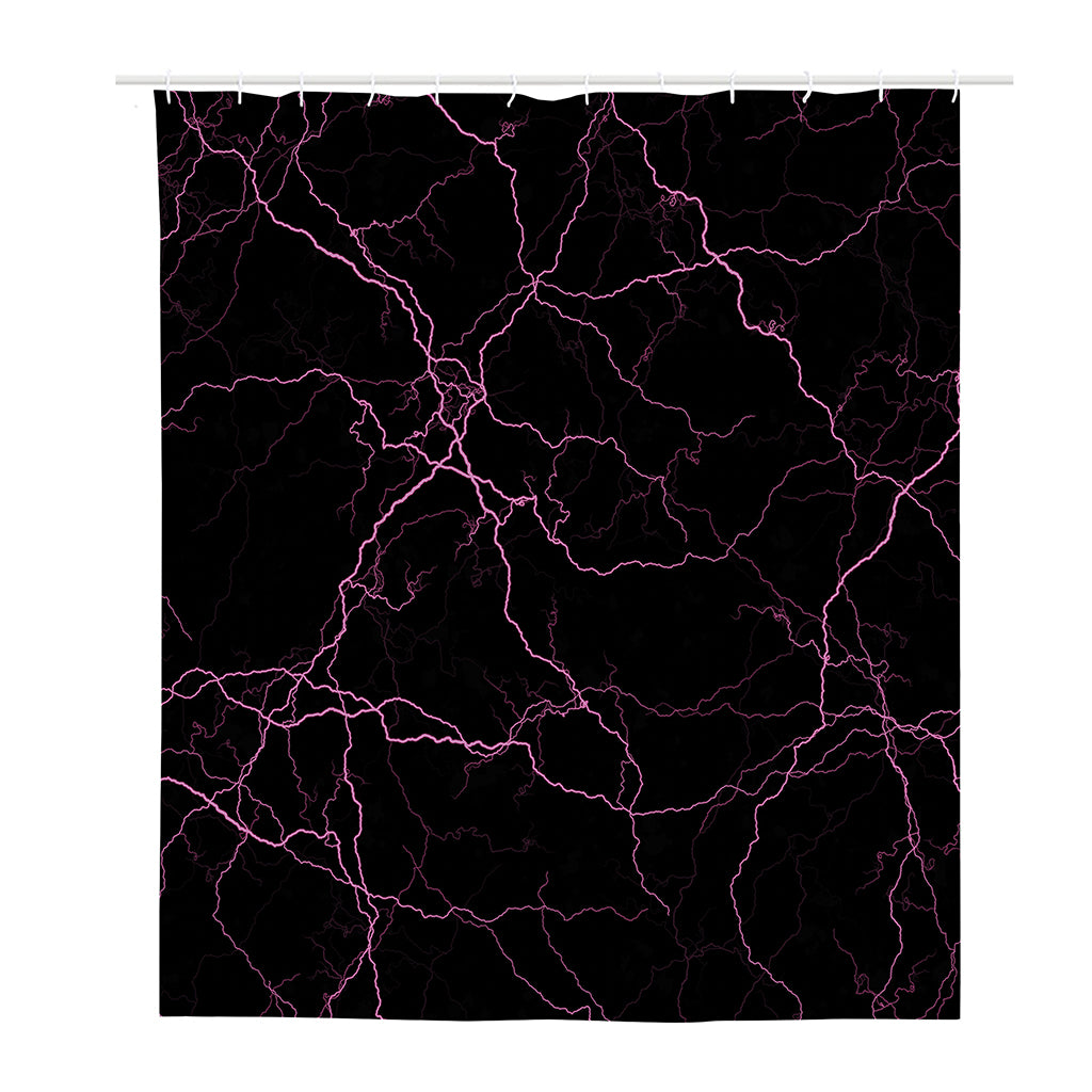 Purple Lightning Print Polyester Shower Curtain