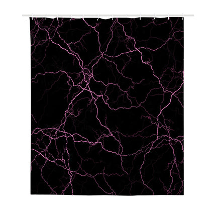 Purple Lightning Print Polyester Shower Curtain
