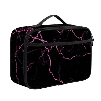 Purple Lightning Print Portable Lunch Bag