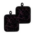 Purple Lightning Print Pot Holders