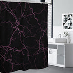 Purple Lightning Print Premium Shower Curtain