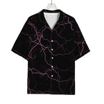 Purple Lightning Print Rayon Hawaiian Shirt