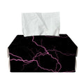 Purple Lightning Print Rectangle Tissue Box Cover