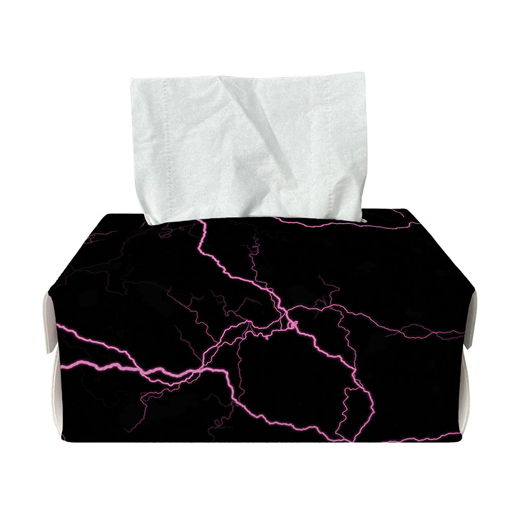 Purple Lightning Print Rectangle Tissue Box Cover