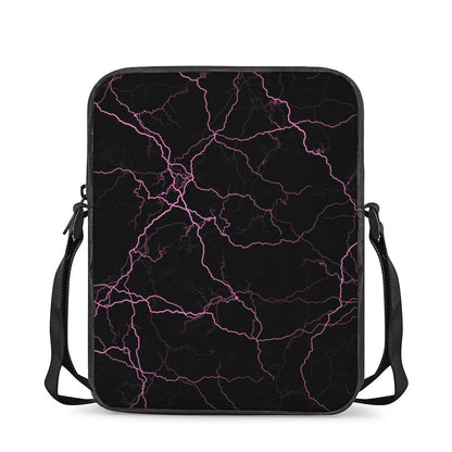 Purple Lightning Print Rectangular Crossbody Bag