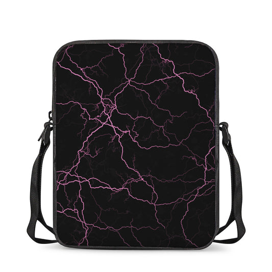 Purple Lightning Print Rectangular Crossbody Bag